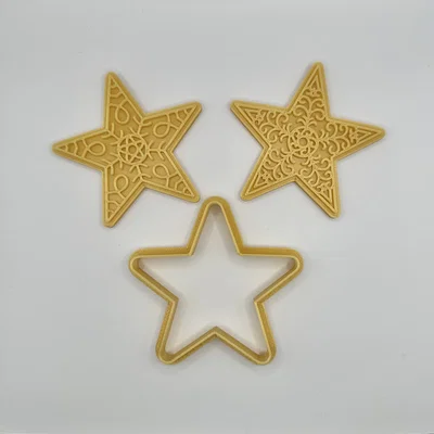 Bộ khuôn cắt và đóng dấu bánh quy hình ngôi sao Giáng sinh 3D