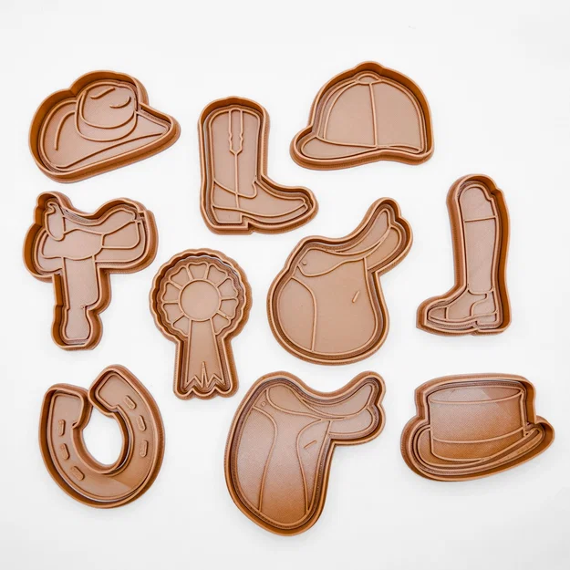 Bộ khuôn cắt bánh quy chủ đề cưỡi ngựa 3D tinh xảo - Image 2