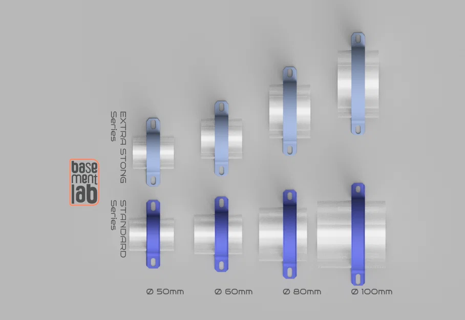 U-Strap Clamp 2 lỗ Ø50/60/80/100mm - Kẹp cố định ống - Image 2