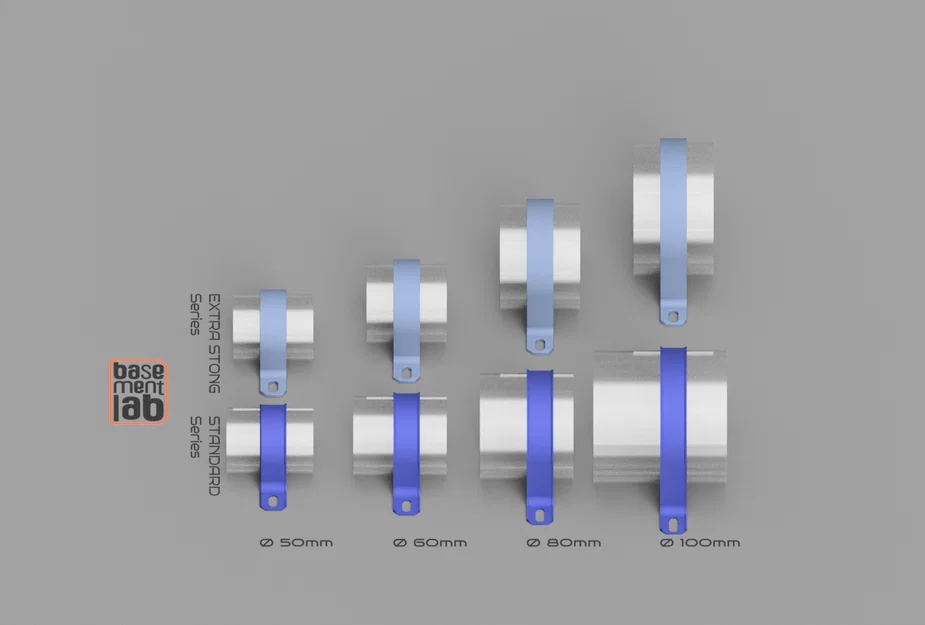 U-Strap Clamp 2 lỗ Ø50/60/80/100mm - Kẹp cố định ống - Image 3
