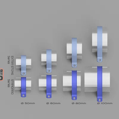 U-Strap Clamp 2 lỗ Ø50/60/80/100mm - Kẹp cố định ống