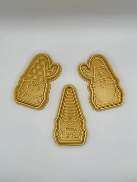 Bộ khuôn cắt và đóng dấu bánh quy hình chú lùn Giáng sinh - Image 1