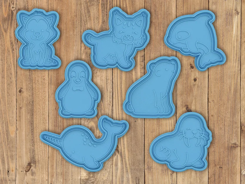 Bộ khuôn cắt và dập bánh quy hình động vật Bắc Cực xinh xắn - Image 1