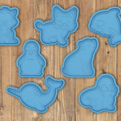 Bộ khuôn cắt và dập bánh quy hình động vật Bắc Cực xinh xắn