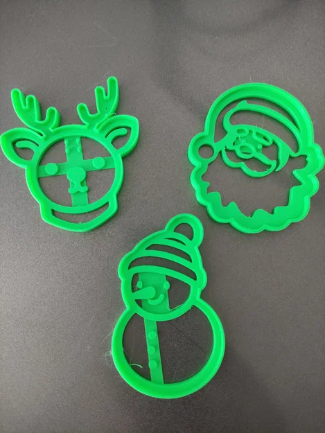 Bộ khuôn cắt bánh quy Giáng sinh 3D - Ông già Noel, Tuần lộc, Người tuyết - Image 1