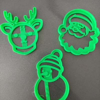 Bộ khuôn cắt bánh quy Giáng sinh 3D - Ông già Noel, Tuần lộc, Người tuyết