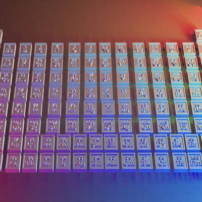 Đủ 118 nguyên tố Bảng tuần hoàn, no supports, puzzle 118 mảnh (STL)