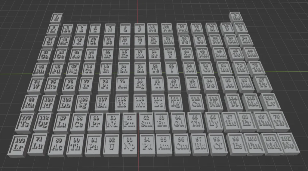 Đủ 118 nguyên tố Bảng tuần hoàn, no supports, puzzle 118 mảnh (STL) - Image 4