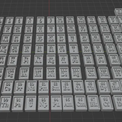 Đủ 118 nguyên tố Bảng tuần hoàn, no supports, puzzle 118 mảnh (STL)
