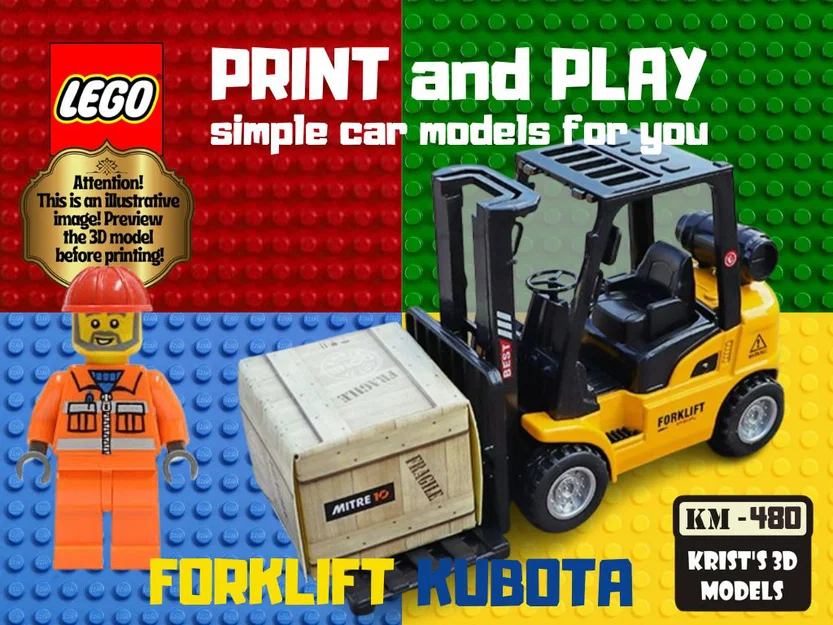 Mô hình xe nâng LEGO Forklift cực chất cho tín đồ in 3D - Image 1