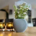 Bình hoa gân phong cách Scandinavian (Scandinavian-Inspired Ribbed Vase) - Thumbnail 1