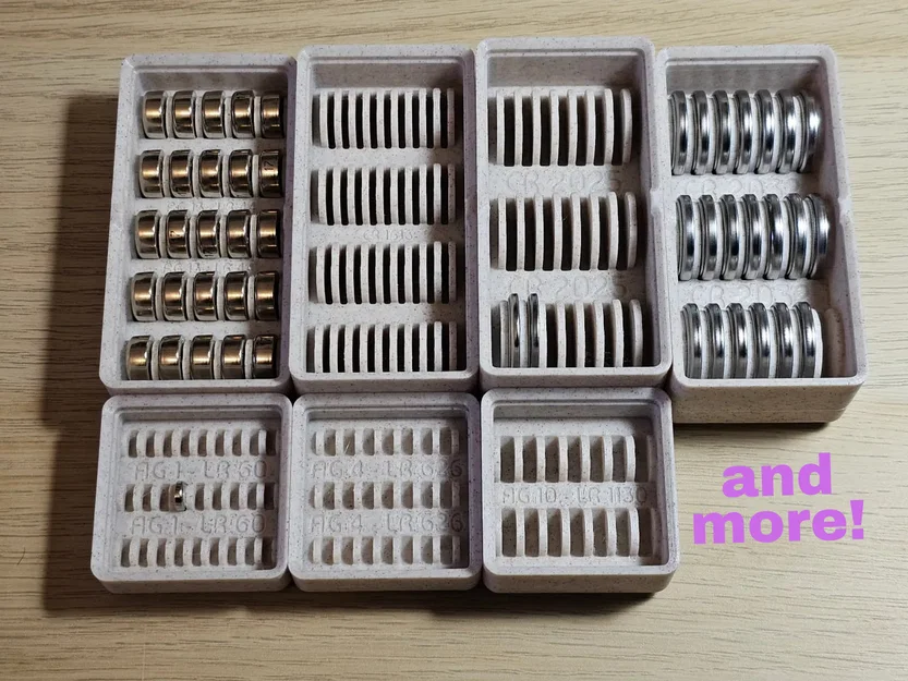 Bộ khay Gridfinity đựng pin cell đầy đủ (Complete Gridfinity Cell Battery holders) - Image 1