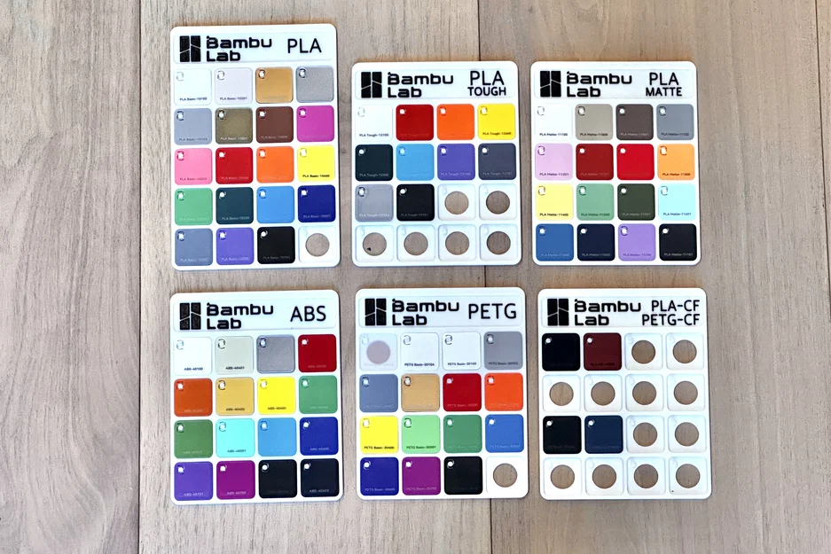 Tấm trưng bày swatch filament Bambu Lab có nhãn (Bambu Lab Filament Swatch Labeled Display Plates) - Image 1