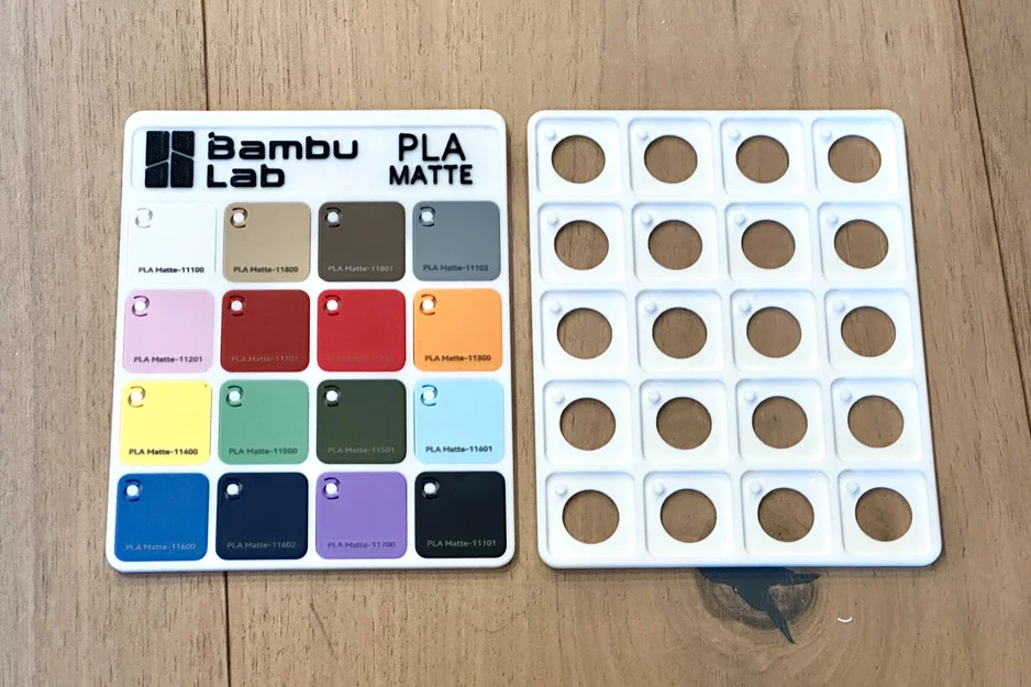 Tấm trưng bày swatch filament Bambu Lab có nhãn (Bambu Lab Filament Swatch Labeled Display Plates) - Image 2
