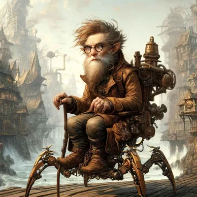 Gnome Artificer - Mô hình nhà phát minh phong cách Steampunk độc đáo