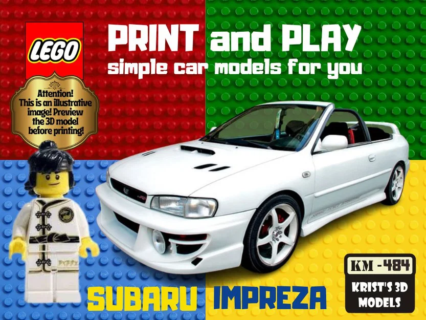 Mô hình xe Subaru Impreza 3D tương thích với phụ kiện LEGO - Image 1