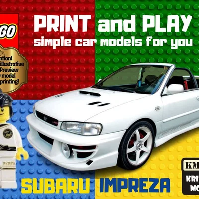Mô hình xe Subaru Impreza 3D tương thích với phụ kiện LEGO