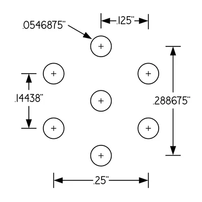 MJS.ART Dot Grid - Isometric .25" Drawing Stencil (Stencil chấm isometric 0.25")
