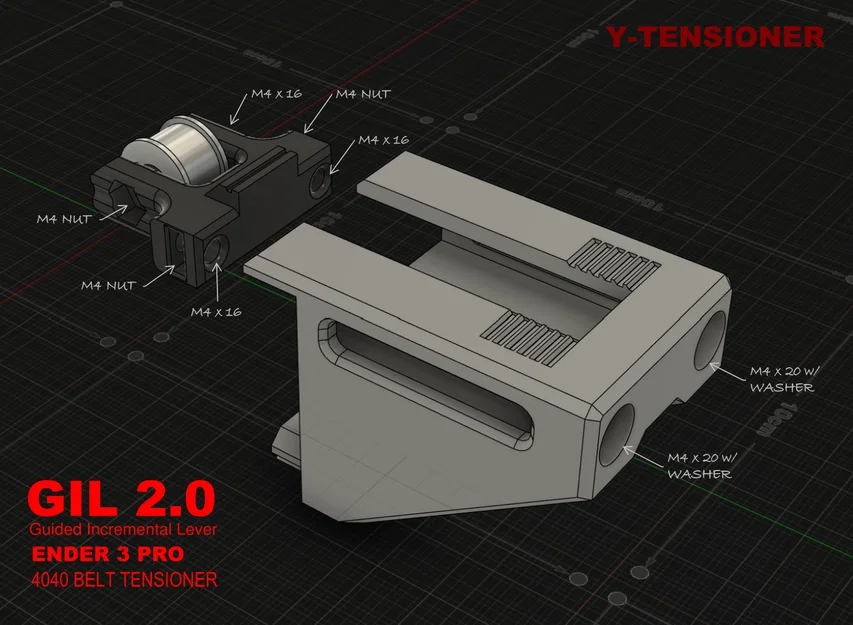 Tăng đơ dây đai X & Y GIL cho Ender 3 Pro (2020/4040 Rails) - Image 2