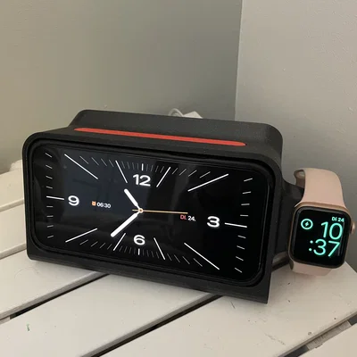 Dock iPhone 16 Pro Max Clean + Apple Watch + Case