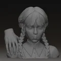 Tượng bán thân Wednesday Addams và Thing 3D độc đáo - Thumbnail 2