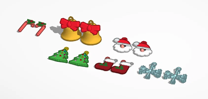 Bộ sưu tập bông tai Giáng sinh 3D xinh xắn tự làm tại nhà - Image 1