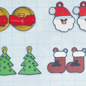 Bộ sưu tập bông tai Giáng sinh 3D xinh xắn tự làm tại nhà