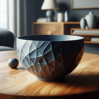 Tô (Bowl) Low Poly Cỡ Lớn Có Chân – Thiết Kế Designer