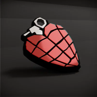 Móc khóa hình trái tim Green Day - Phụ kiện in 3D phong cách Rock