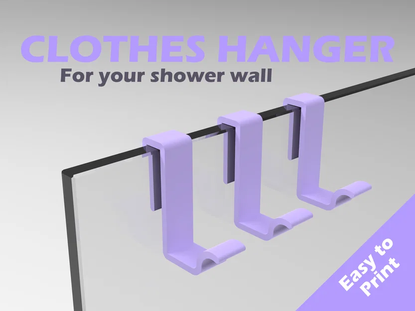 Móc treo quần áo gắn vách kính nhà tắm in 3D tiện lợi - Image 1