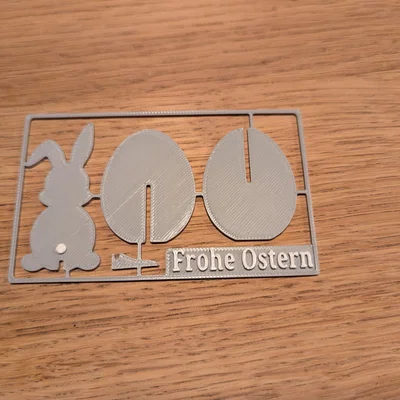 Mô hình Kit Card trang trí lễ Phục Sinh Frohe Ostern in 3D