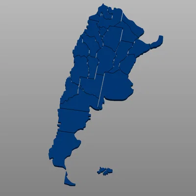Mô hình bản đồ hành chính Argentina in 3D phục vụ học tập