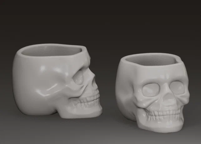 Mô hình đầu lâu đa năng 3D: Ly shot, chậu cây và bát đựng kẹo - Image 1