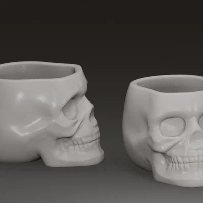 Mô hình đầu lâu đa năng 3D: Ly shot, chậu cây và bát đựng kẹo
