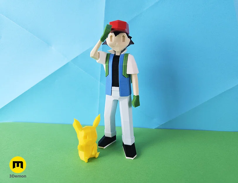 Mô hình Low Poly Ash, Misty và Brock trong Pokemon! - Image 9
