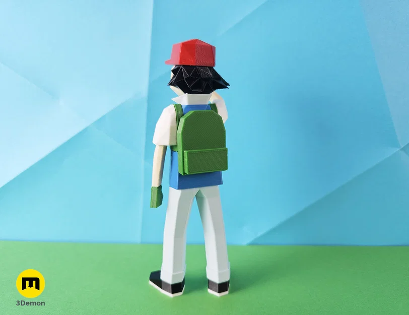 Mô hình Low Poly Ash, Misty và Brock trong Pokemon! - Image 10