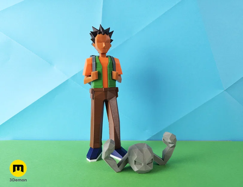 Mô hình Low Poly Ash, Misty và Brock trong Pokemon! - Image 14