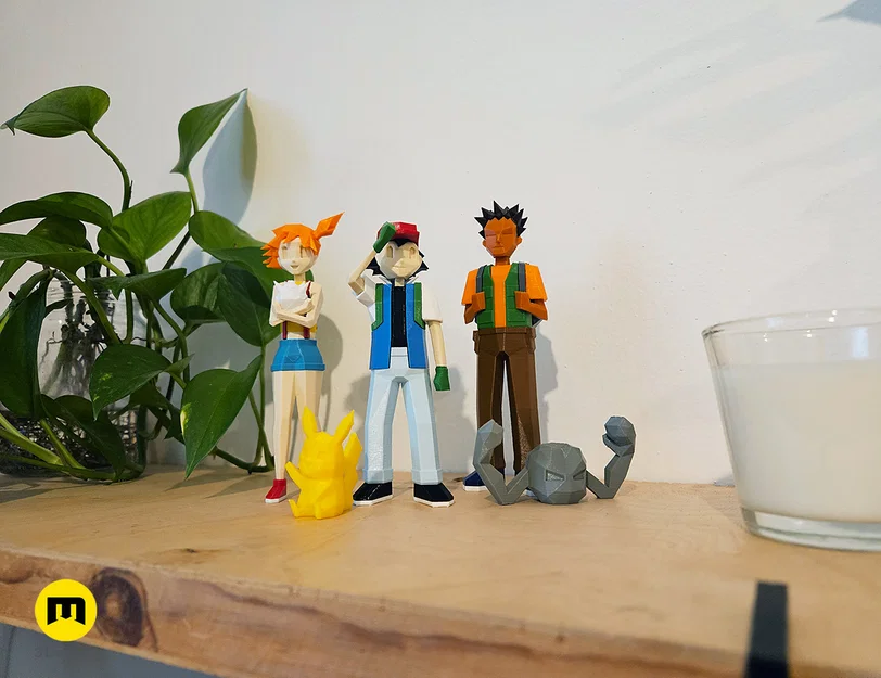 Mô hình Low Poly Ash, Misty và Brock trong Pokemon! - Image 15