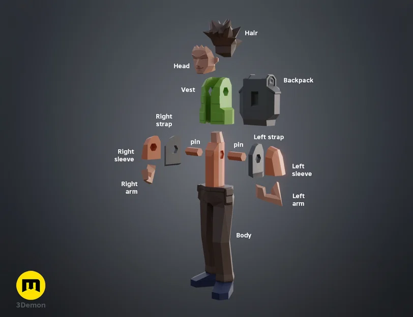 Mô hình Low Poly Ash, Misty và Brock trong Pokemon! - Image 17