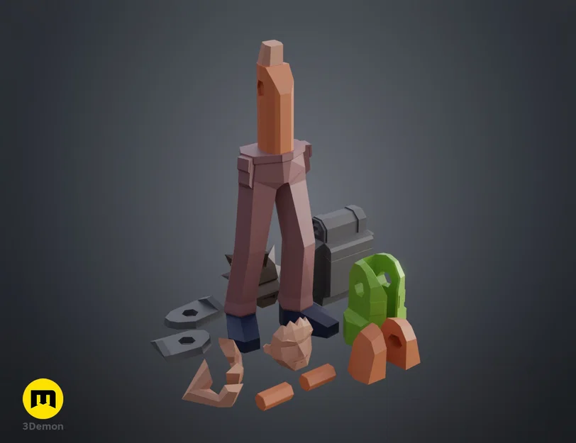 Mô hình Low Poly Ash, Misty và Brock trong Pokemon! - Image 19