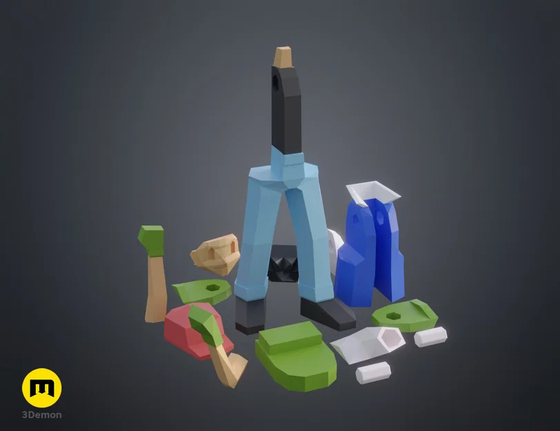 Mô hình Low Poly Ash, Misty và Brock trong Pokemon! - Image 20