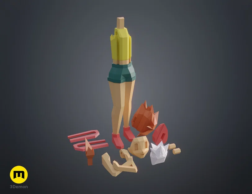 Mô hình Low Poly Ash, Misty và Brock trong Pokemon! - Image 21