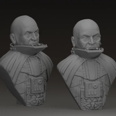 Mô hình 3D tượng Darth Vader không mặt nạ chi tiết sắc nét