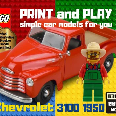 Mô hình in 3D xe Chevrolet 3100 năm 1950 tương thích với LEGO