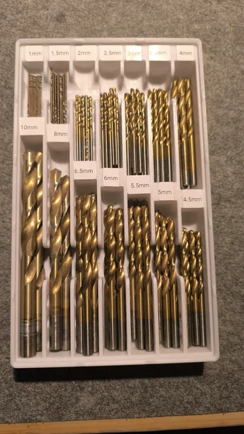 Khay Gridfinity đựng mũi khoan hệ Metric (Gridfinity Metric Drill Bit Holder) - Image 1