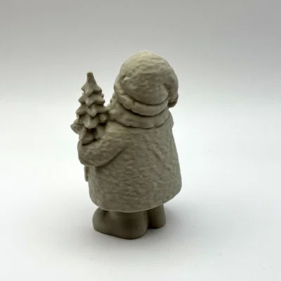 Mô hình 3D Ông già Noel mang cây thông trang trí Giáng sinh