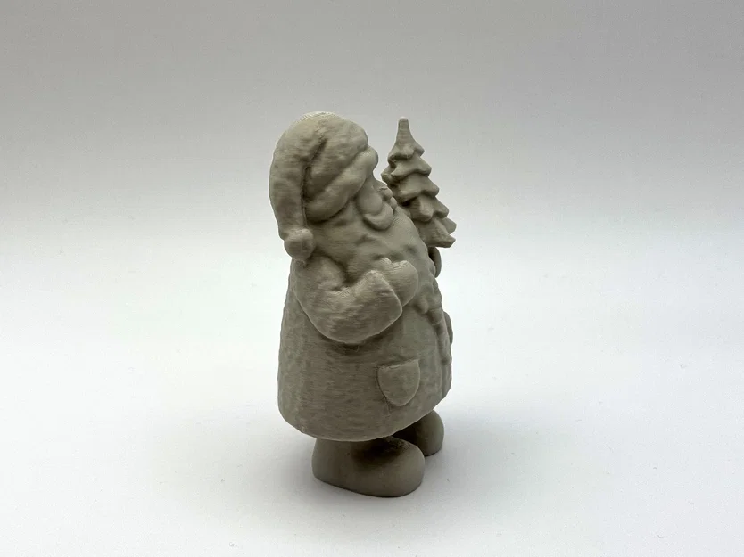 Mô hình 3D Ông già Noel mang cây thông trang trí Giáng sinh - Image 3