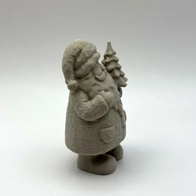 Mô hình 3D Ông già Noel mang cây thông trang trí Giáng sinh