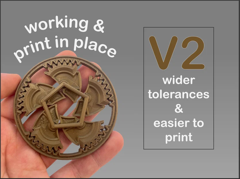 Mechanical iris V2 | dung sai rộng hơn | print-in-place | fidget - Image 1