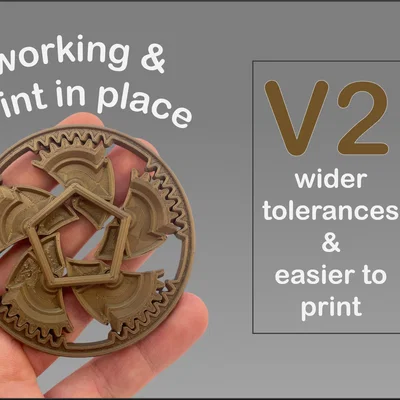 Mechanical iris V2 | dung sai rộng hơn | print-in-place | fidget